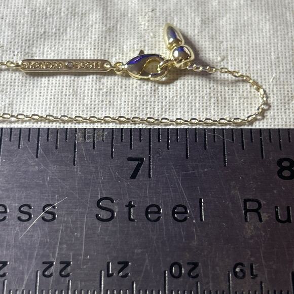 Kendra Scott Black Crystal Rock Black Star Pendant Necklace Gold Slide Adj New - Picture 9 of 10